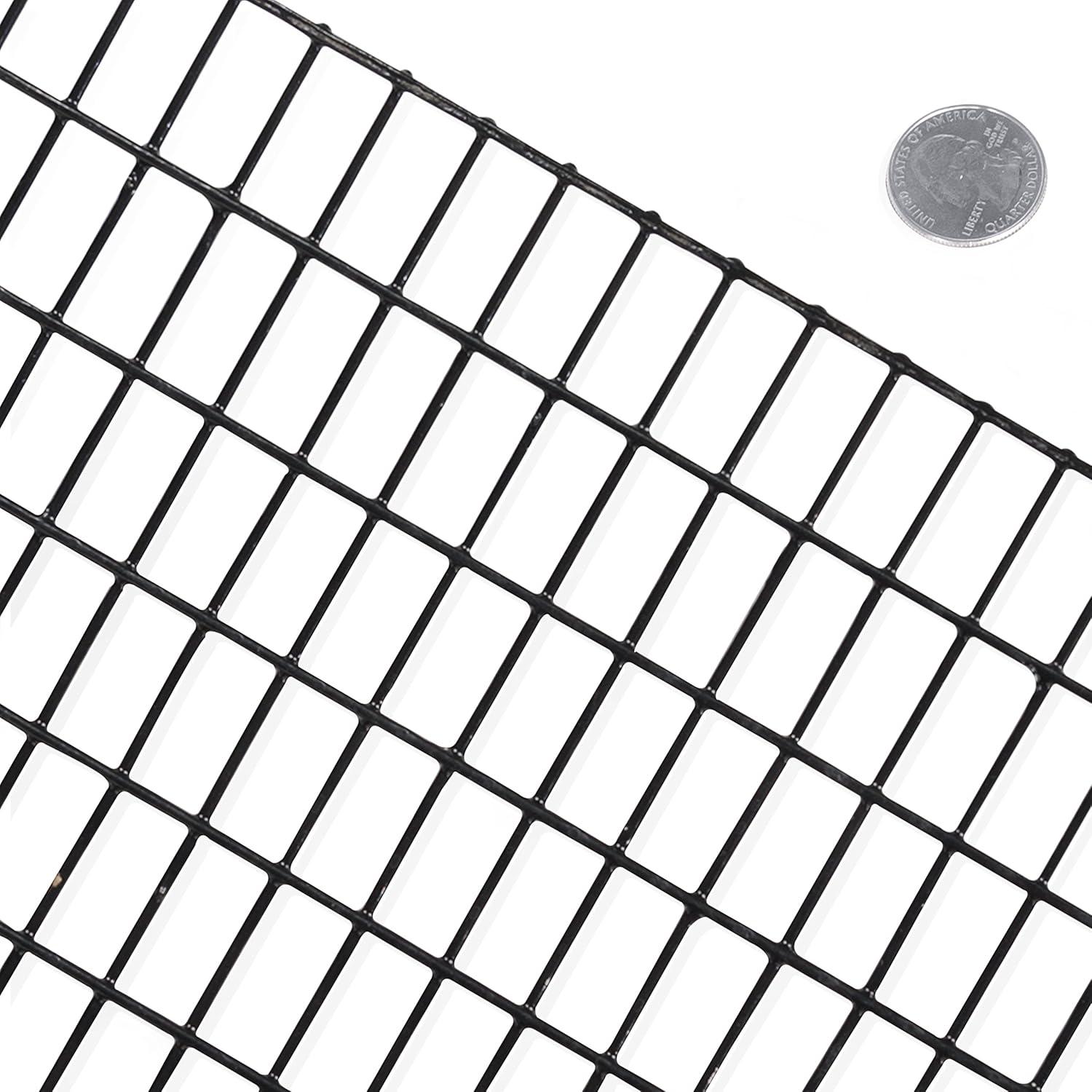 Fencer Wire Fencer Wire 16 Gauge Black Vinyl Coated Welded Wire w/ Mesh Size 0.5 inch X 1 inch, Multiple Sizes