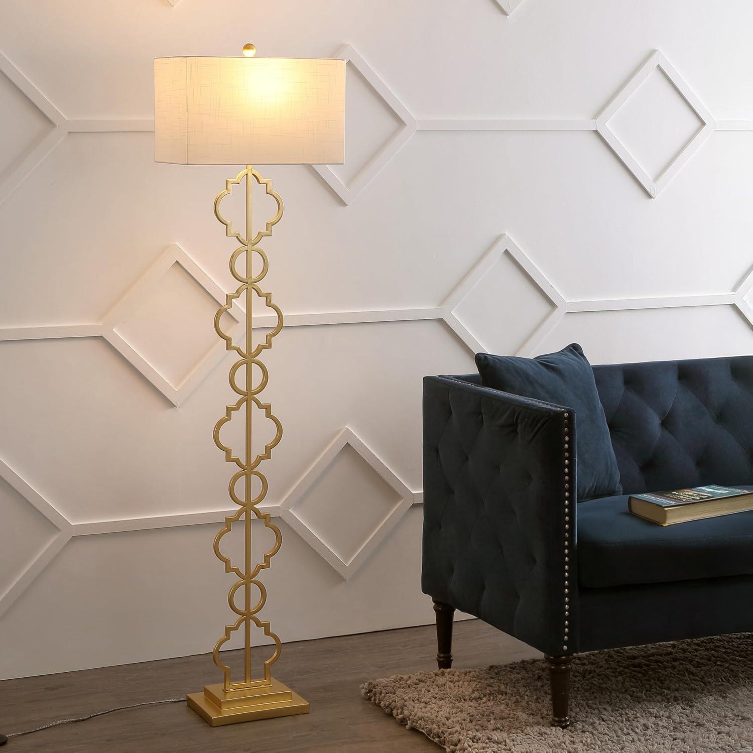 Jonathan Y Selina Iron Ogee Trellis Modern Led Floor Lamp
