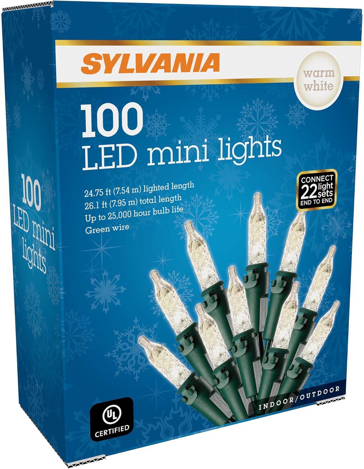 SYLVANIA 100 LED MINI LIGHTS WARM WHITE