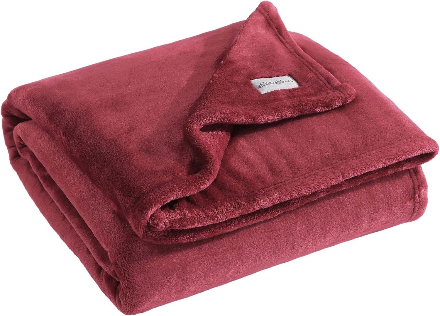 Eddie Bauer Ultra Lux Plush Solid Throw Blanket