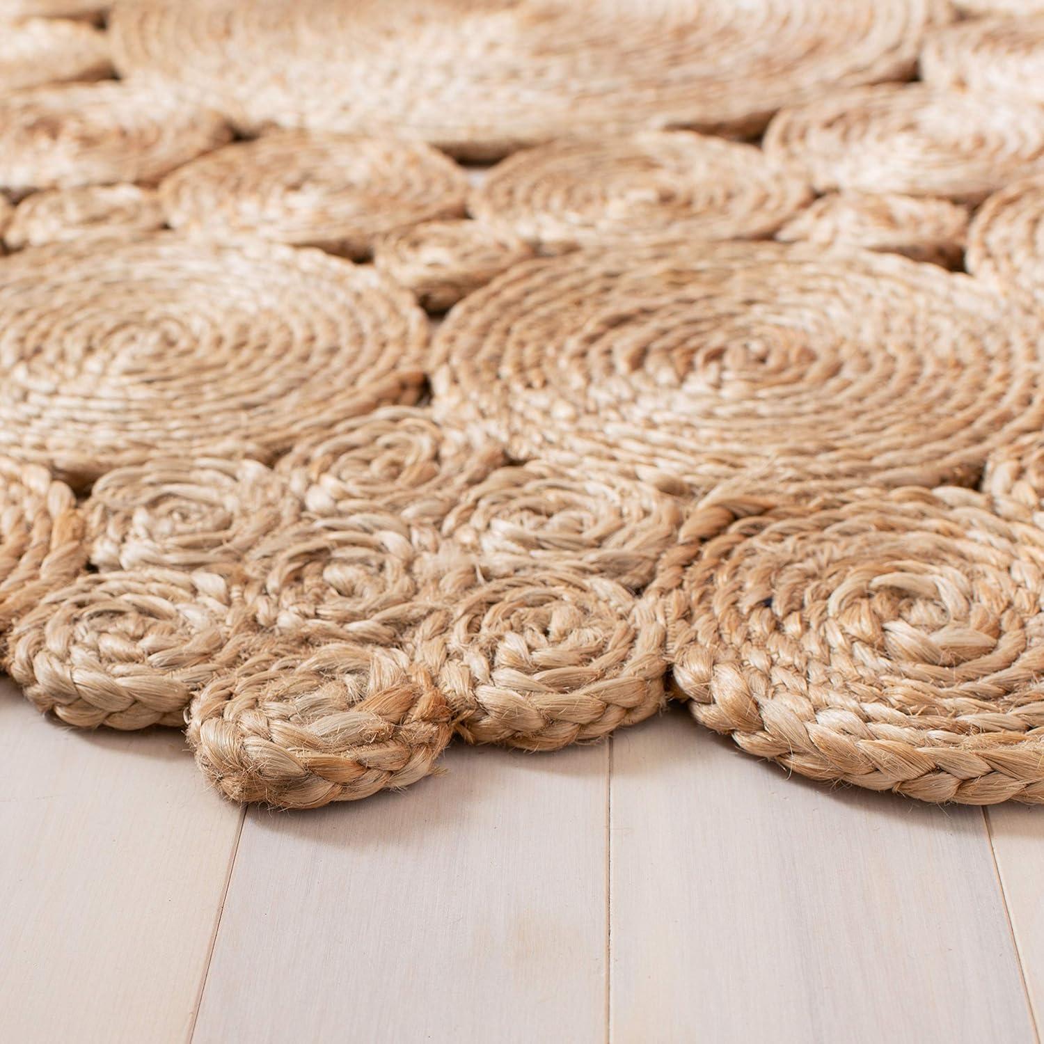 Natural Fiber NFB245 Hand Woven Area Rug - Natural - 4' round - Safavieh.