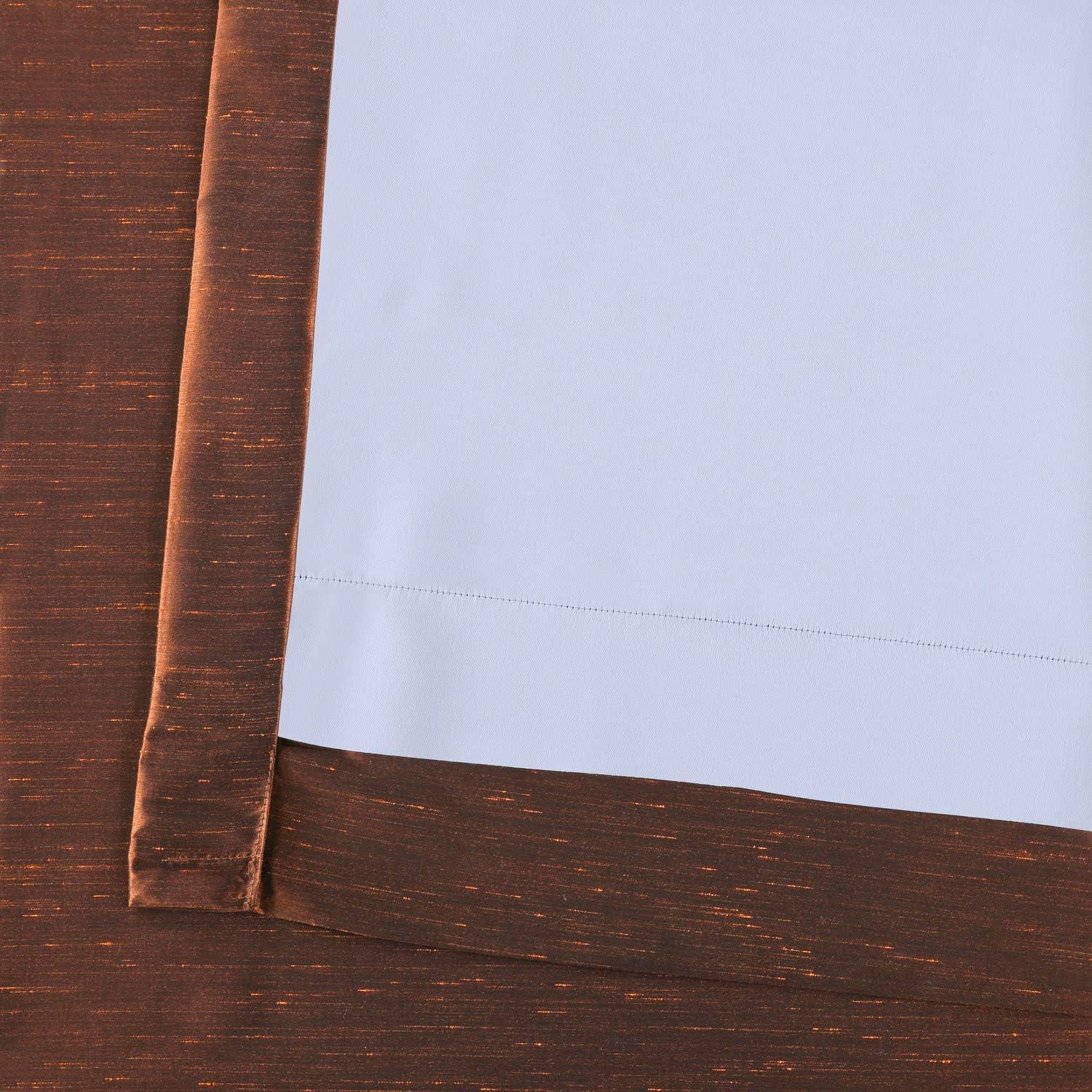 Half Price Drapes Copper Kettle Faux Dupioni Silk Blackout Curtains for Bedrooms (1 Panel),50WX 96L