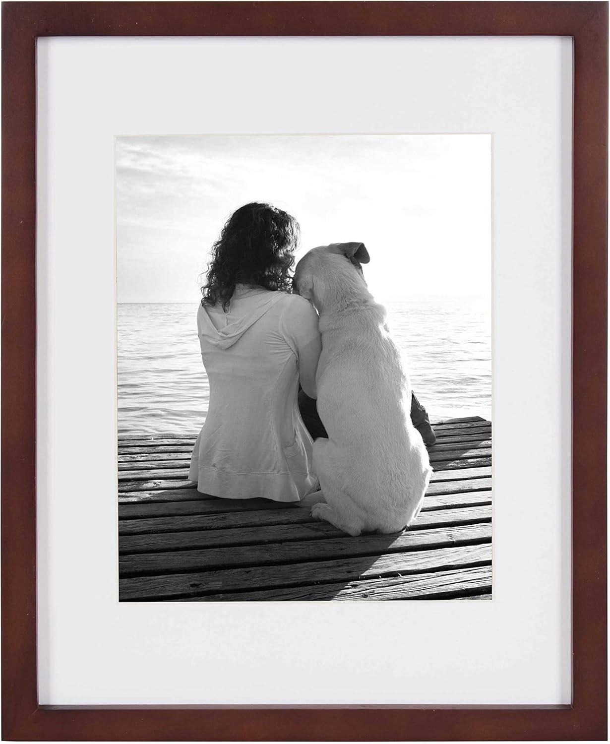 DesignOvation Gallery 11x14 matted to 8x10 Wood Picture Frame, Set of 4