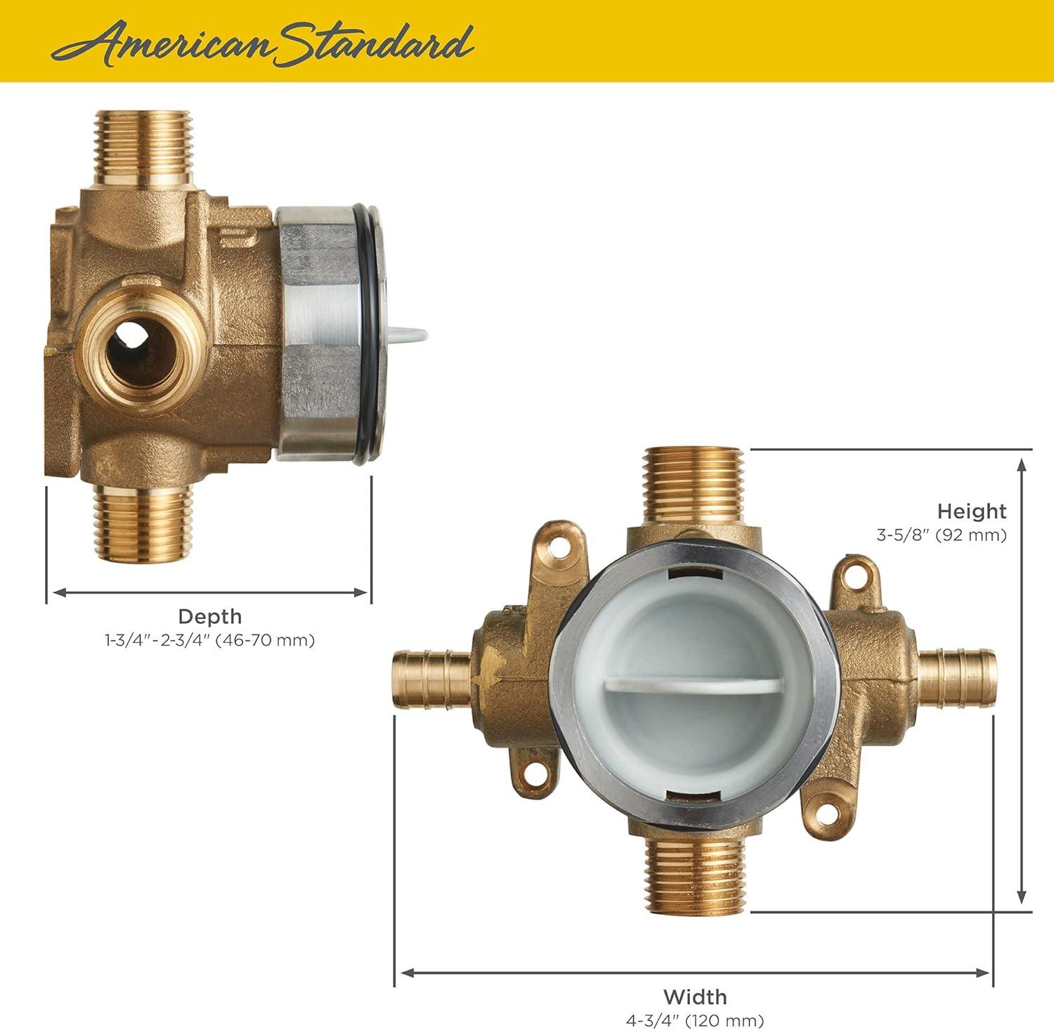 Flash Brass Shower Rough-In Valve with PEX Inlets