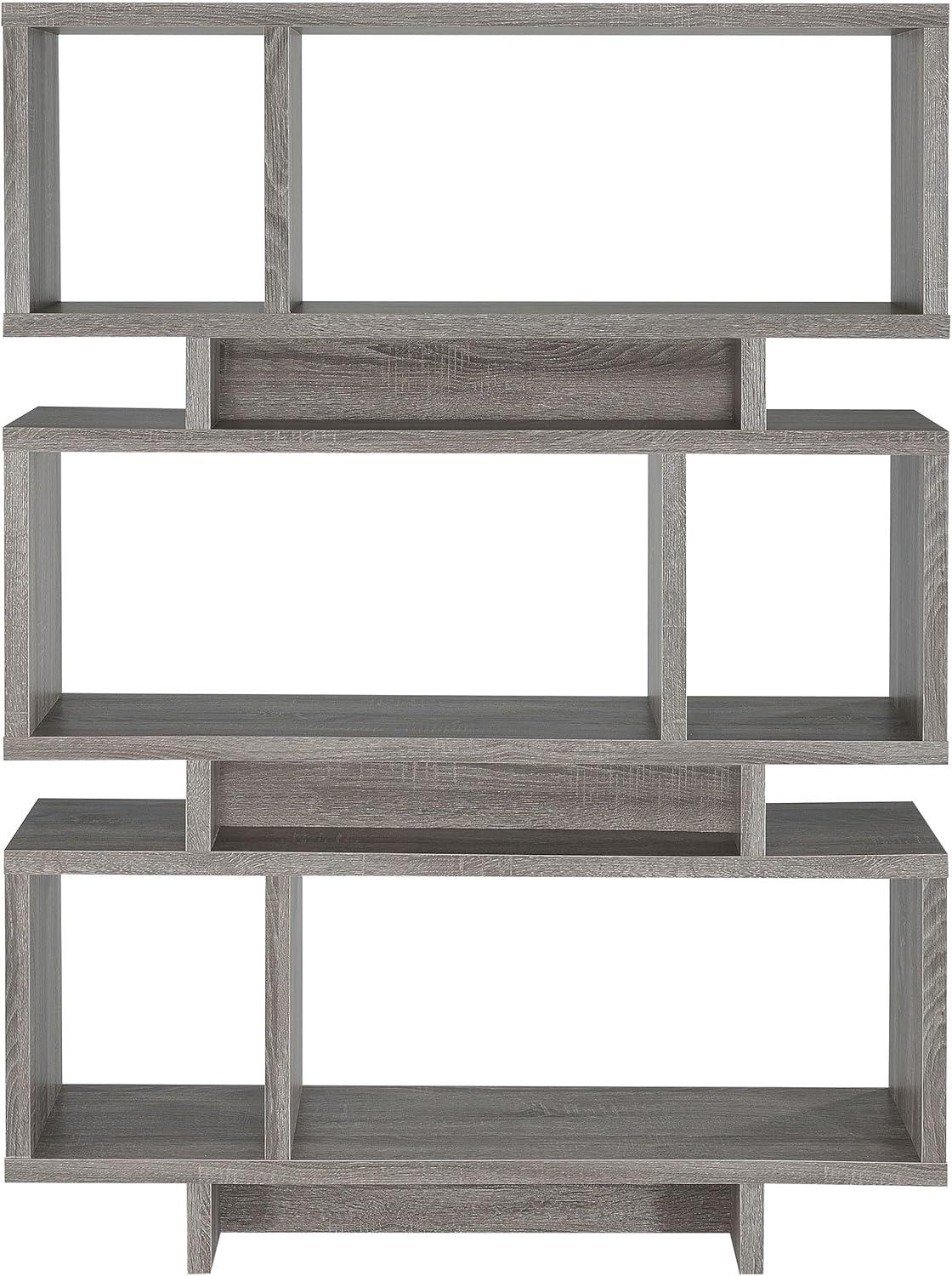 65.75" Reid 3 Shelf Bookcase Weathered Gray - Coaster