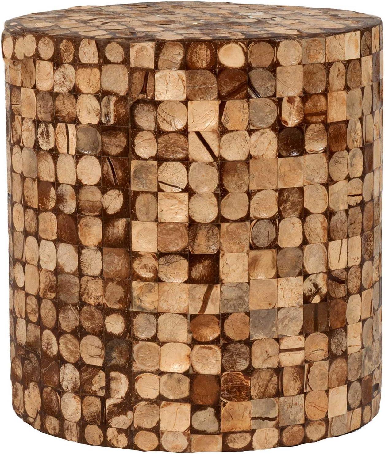 East at Main Juliette Coco End Table with Coconut Shell Mosaic Brown