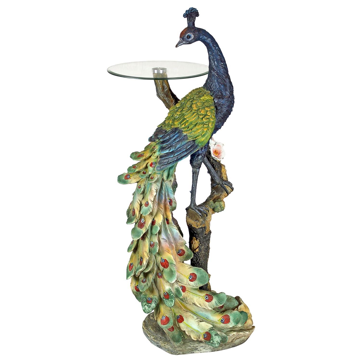 Design Toscano Peacock's Perch Sculptural End Table