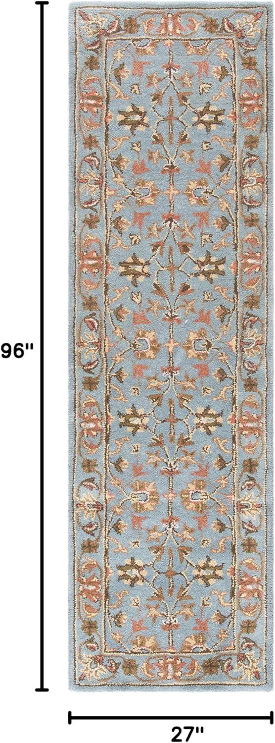 Heritage Blue Hand-Tufted Wool Runner Rug, 2'3" x 8'