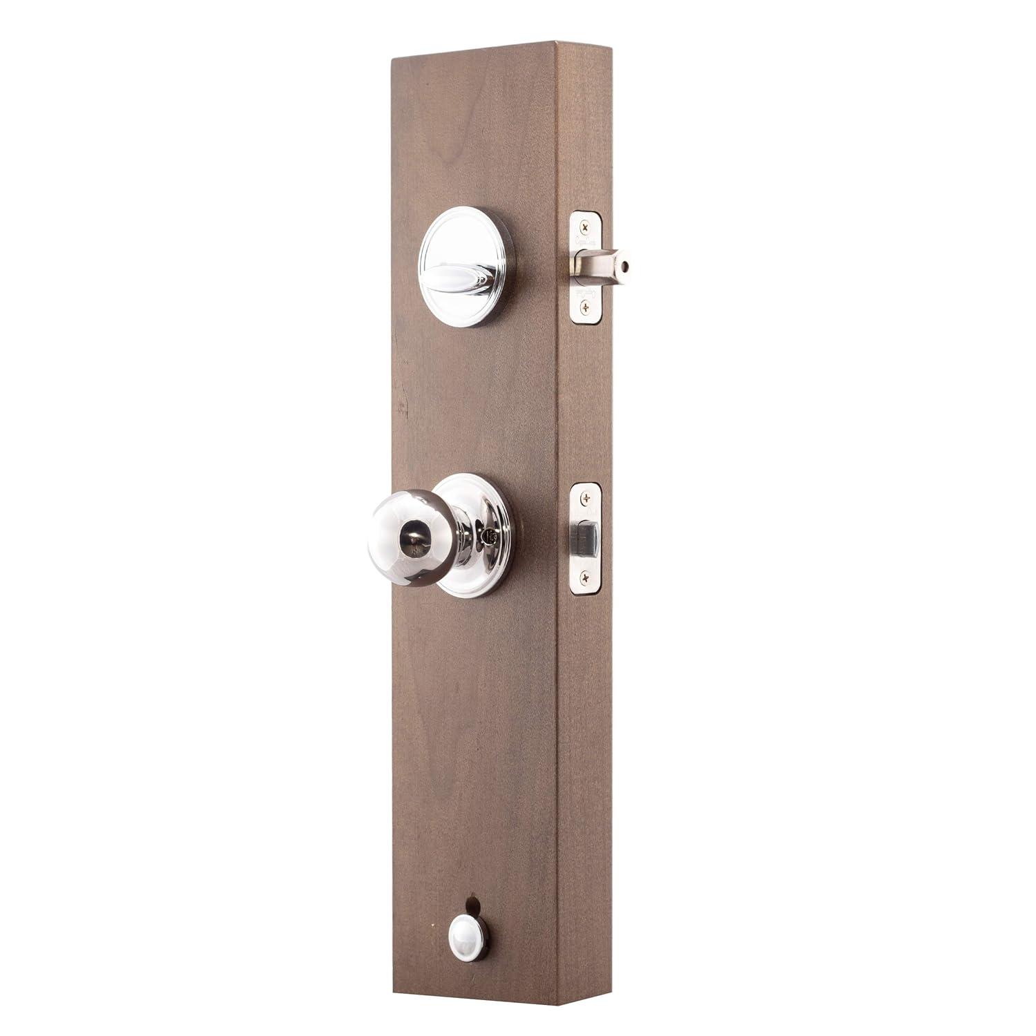 Copper Creek Handleset with Single Cylinder Deadbolt and Door Knob and Colonial Rosette