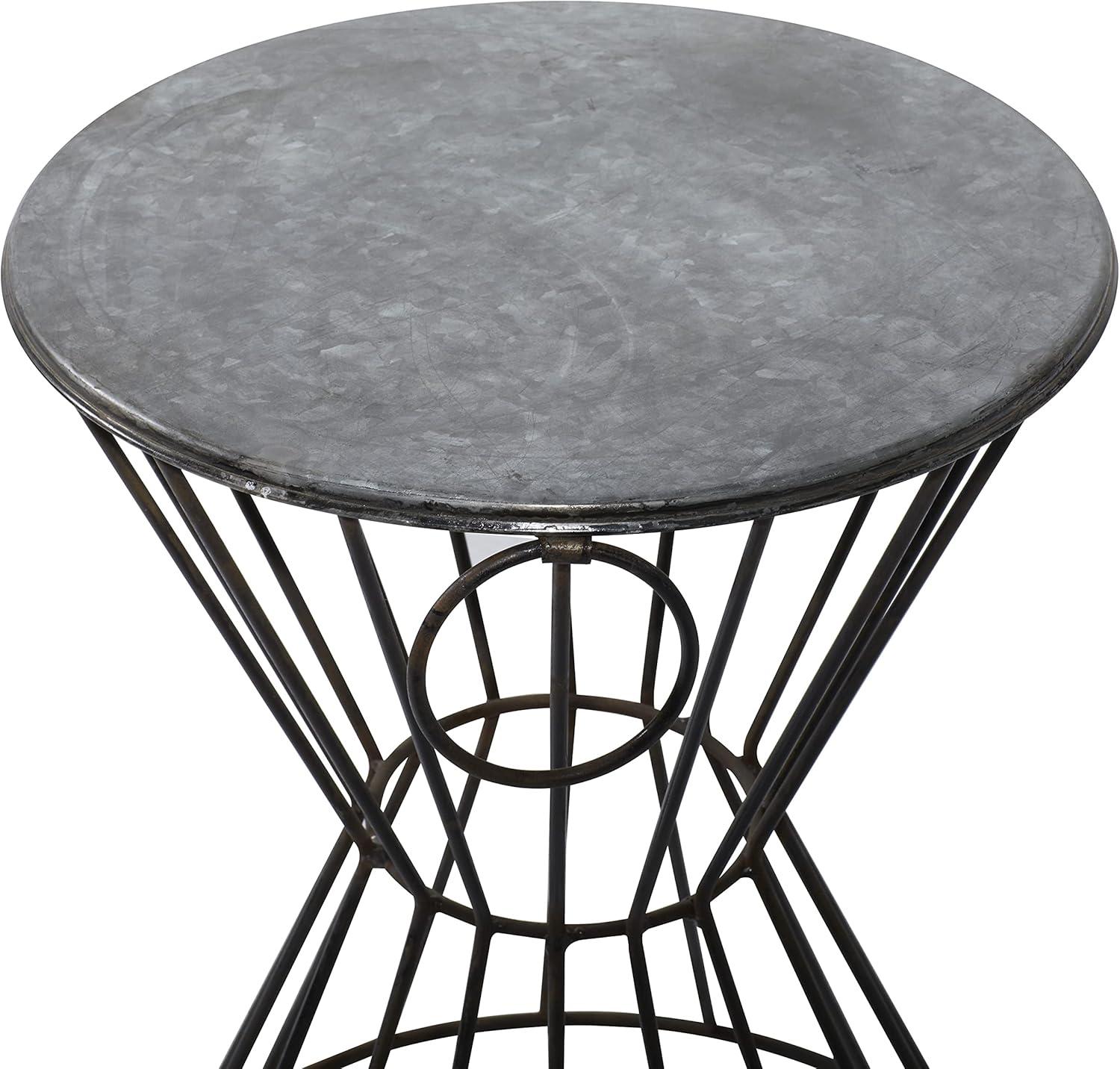 Metal Stool Patio Accent Table - Olivia & May: Round Iron Frame, No Assembly, Fade-Resistant