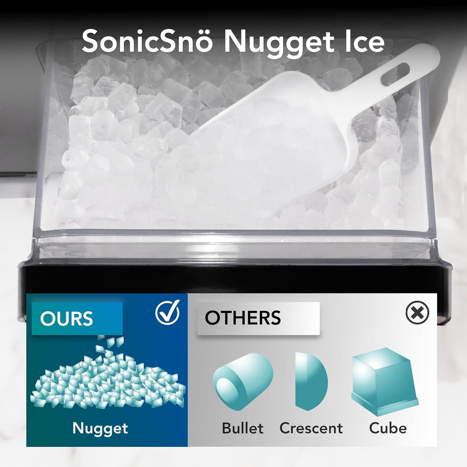 Whynter SonicSnö Countertop Nugget Ice Maker 40lbs/24hrs Chewable Pebble/Sonic Type Ice
