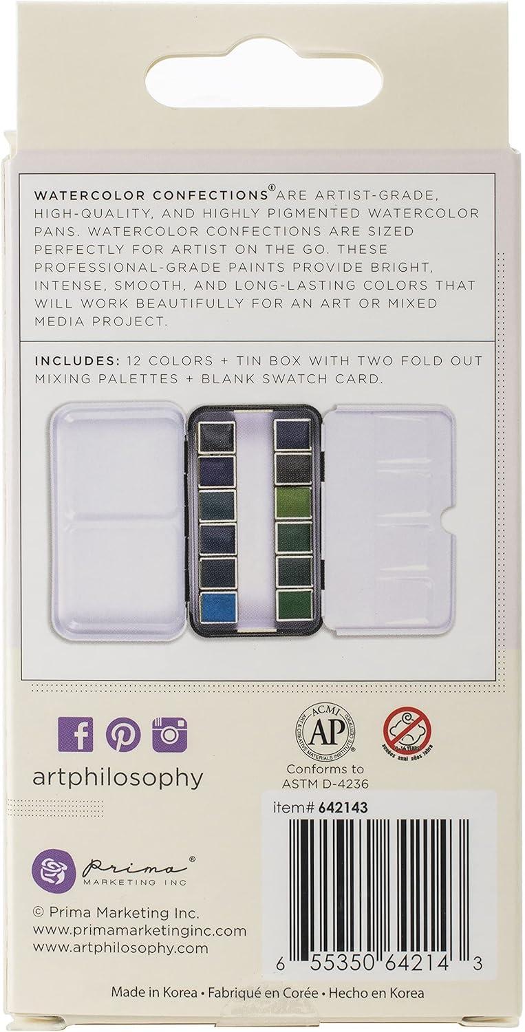 Prima Watercolor Confections Watercolor Pans 12/Pkg-Currents