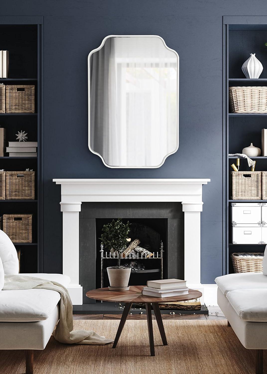 Kate and Laurel Plumley Framed Wall Mirror, 24x36, White