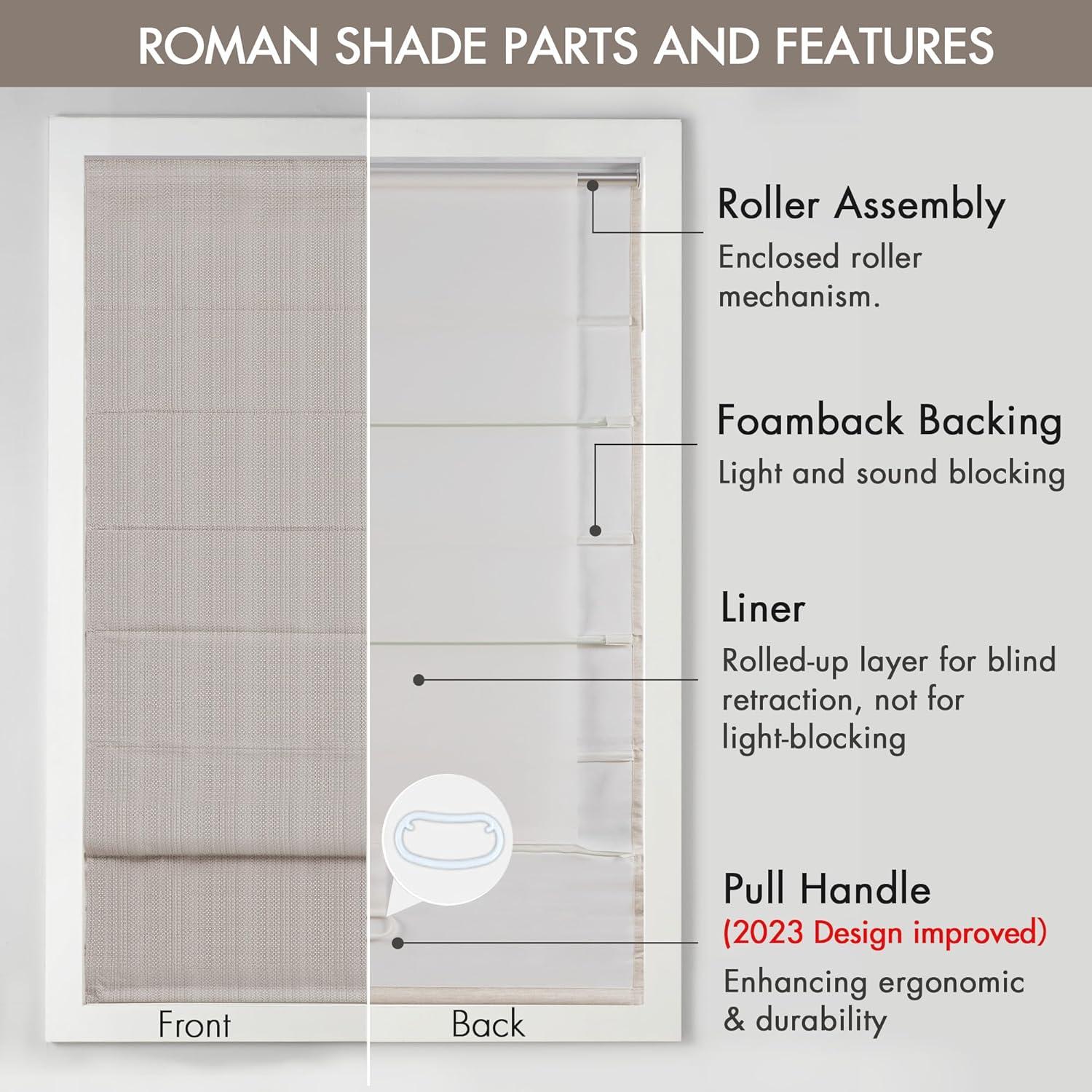 Galen Basketweave Cordless Room Darkening Roman Shade