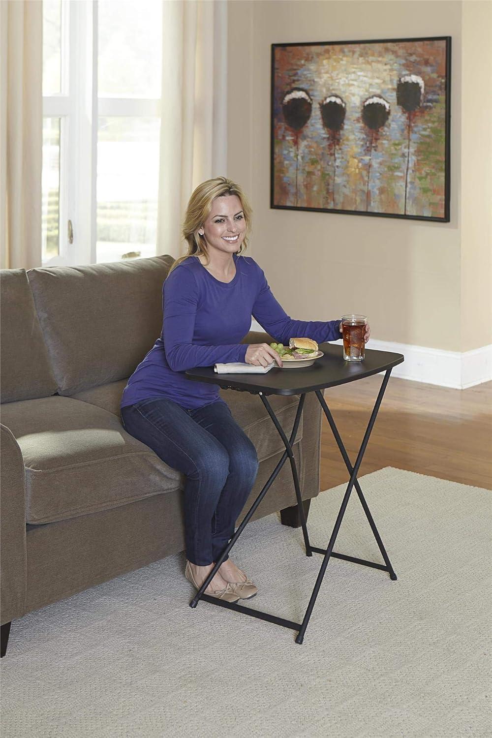 COSCO Personal Folding Activity Table, Multi-Purpose, Adjustable Height, Black, 2-Pack