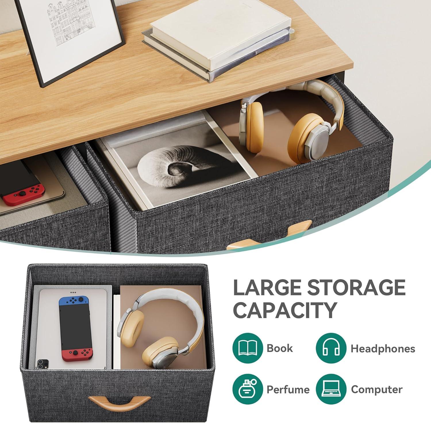 YITAHOME Dresser with 8 Drawers - Fabric Storage Tower, Organizer Unit for Bedroom, Living Room, Hallway, Closets - Sturdy Steel Frame, Wooden Top & Easy Pull Fabric Bins