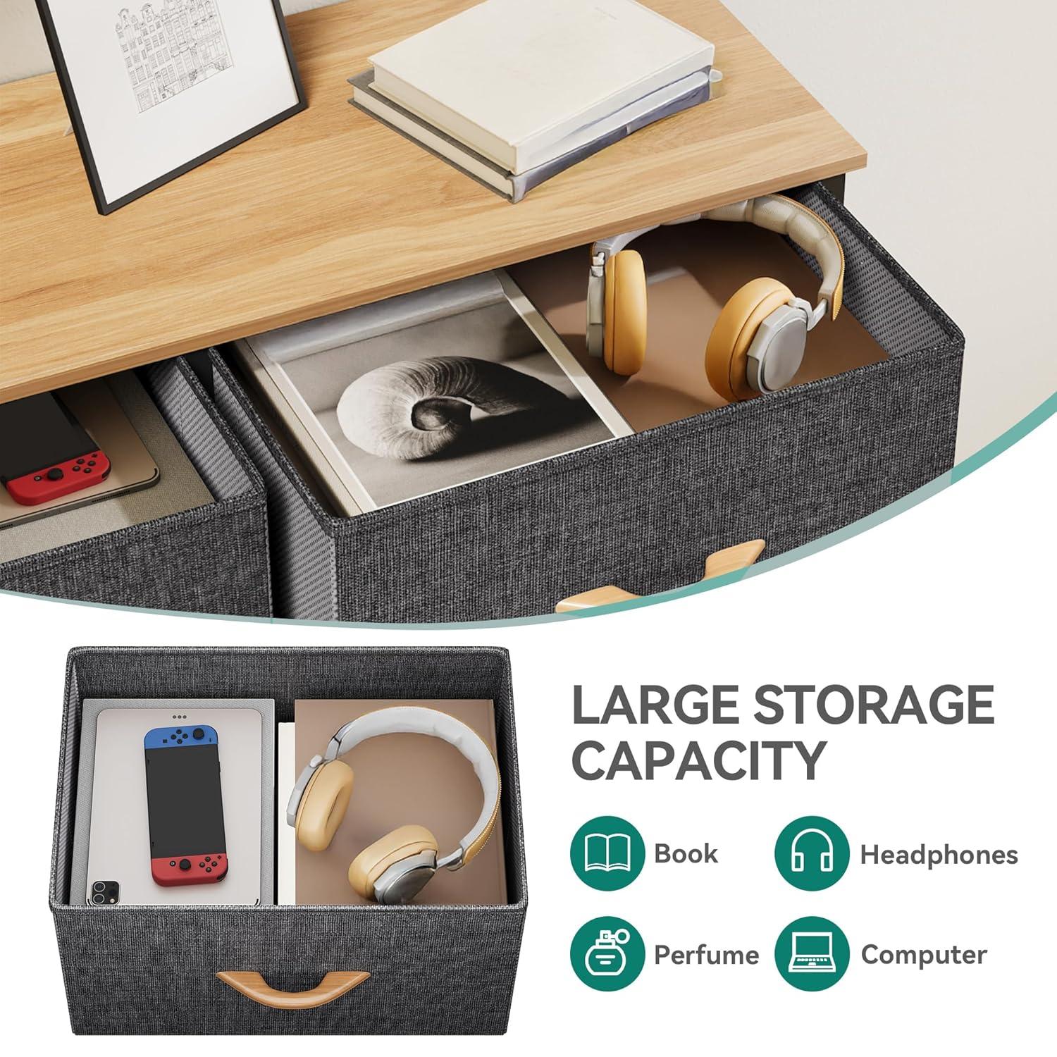 YITAHOME Dresser with 8 Drawers - Fabric Storage Tower, Organizer Unit for Bedroom, Living Room, Hallway, Closets - Sturdy Steel Frame, Wooden Top & Easy Pull Fabric Bins