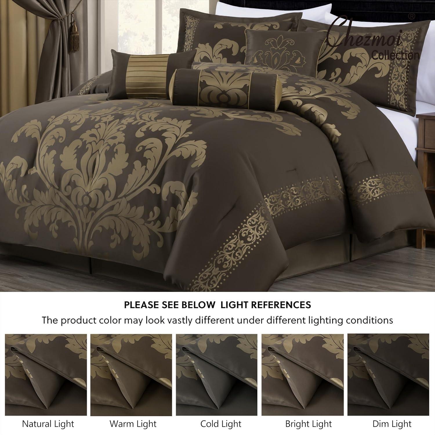 Royale Jacquard Floral 7 Piece Comforter Set