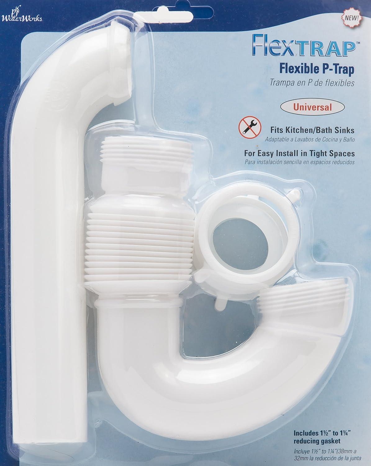 White Expandable and Flexible Universal P-Trap