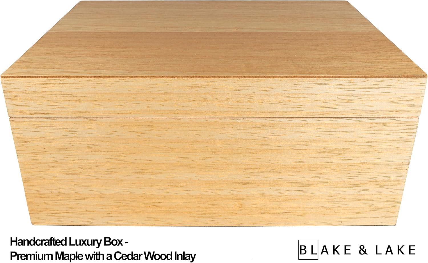 Black Wooden Storage Box with Hinged Lid and Locking Key- Large Keepsake Box with Lock - Wood Chest with Matte Finish - Store Jewelry Keepsakes Photos Gift Boxes (Black)