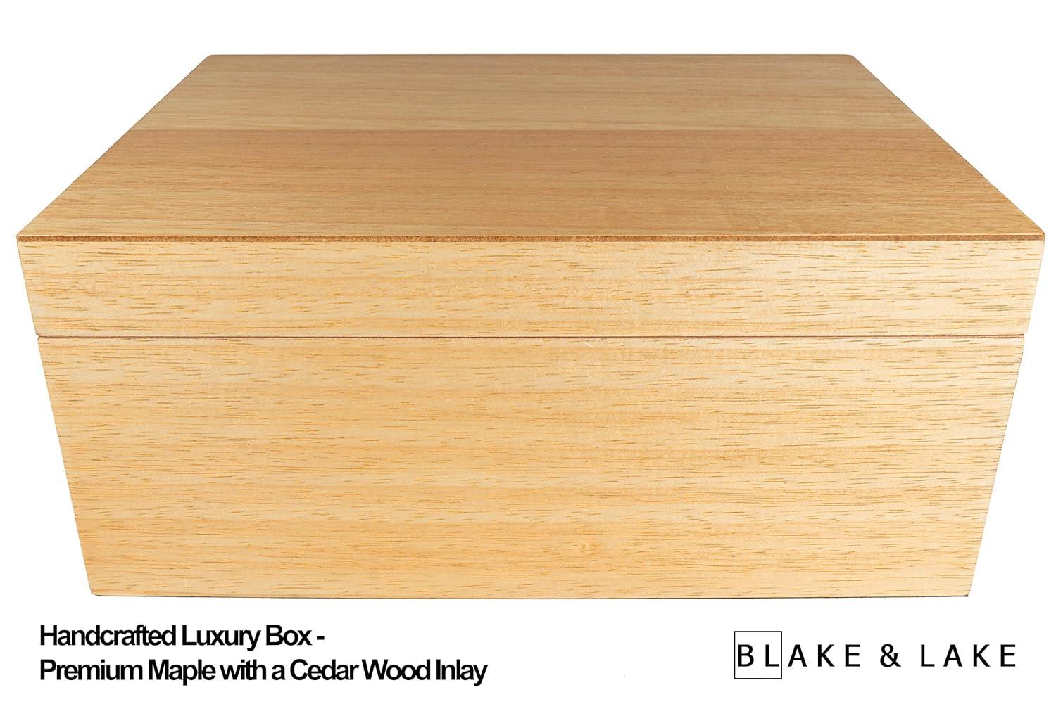 Black Wooden Storage Box with Hinged Lid and Locking Key- Large Keepsake Box with Lock - Wood Chest with Matte Finish - Store Jewelry Keepsakes Photos Gift Boxes (Black)