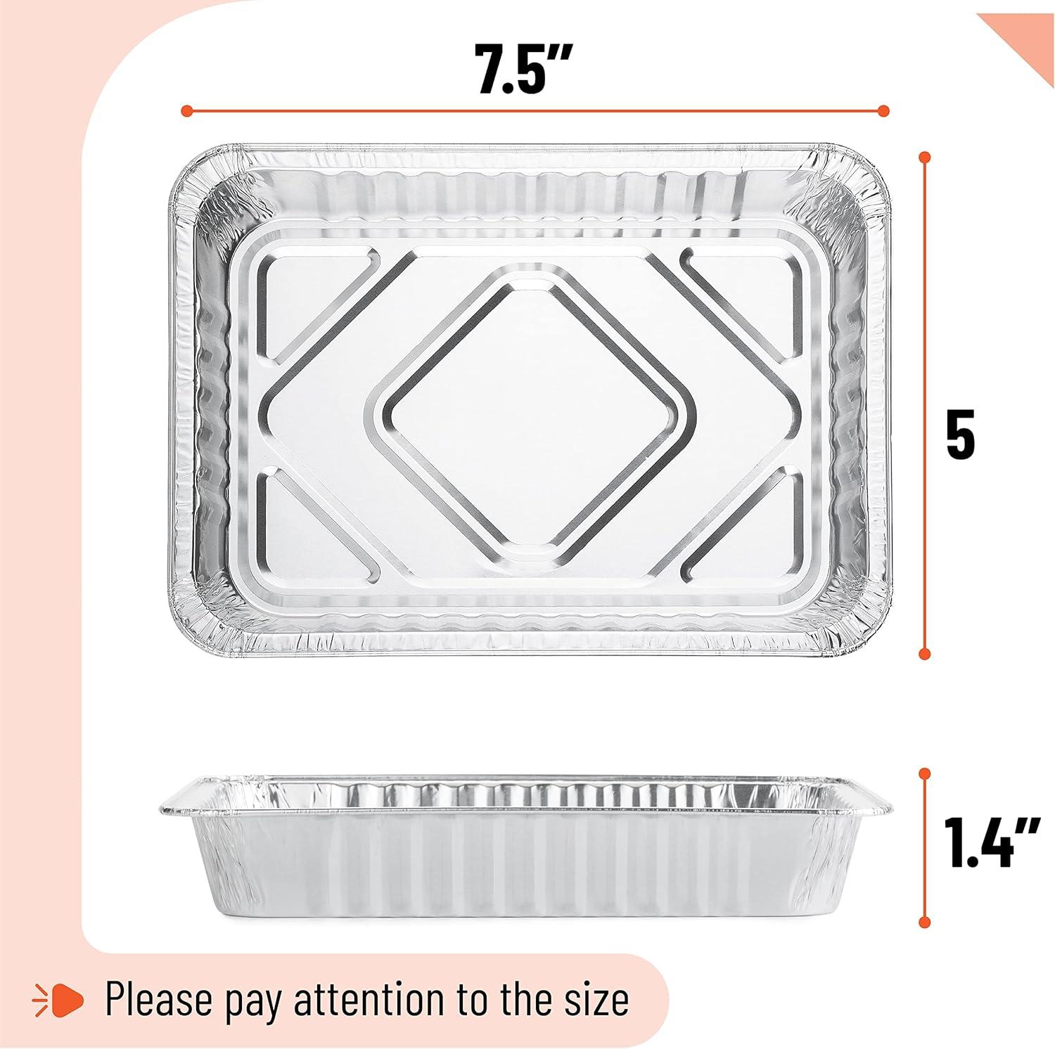 Silver Rectangular Aluminum Oven Safe Grill Drip Pans