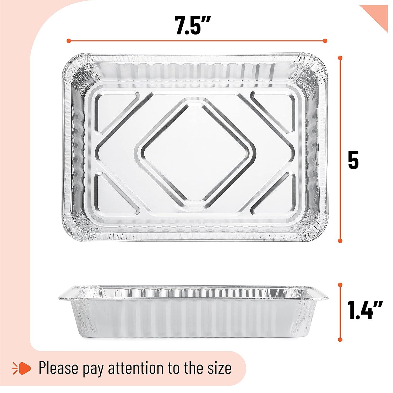 Silver Rectangular Aluminum Oven Safe Grill Drip Pans