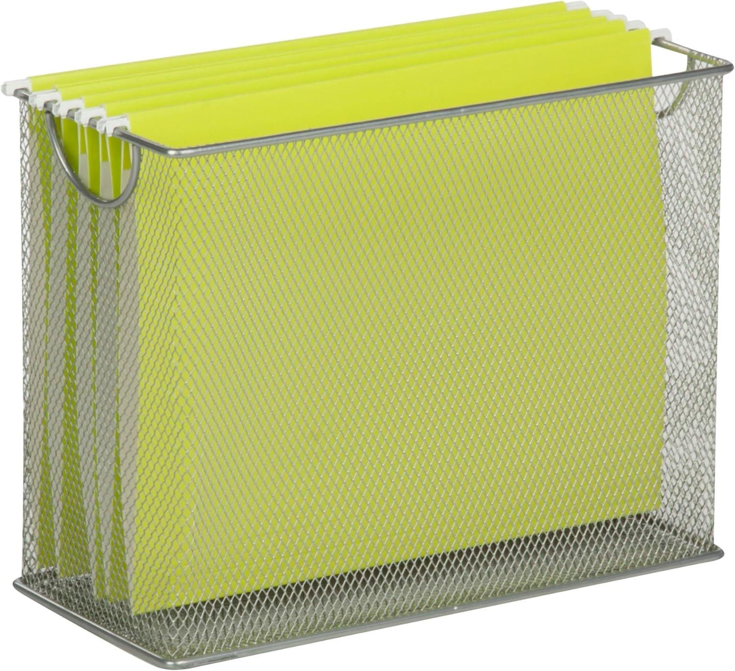 Honey-Can-Do Steel Mesh Desktop File Organizer, Silver