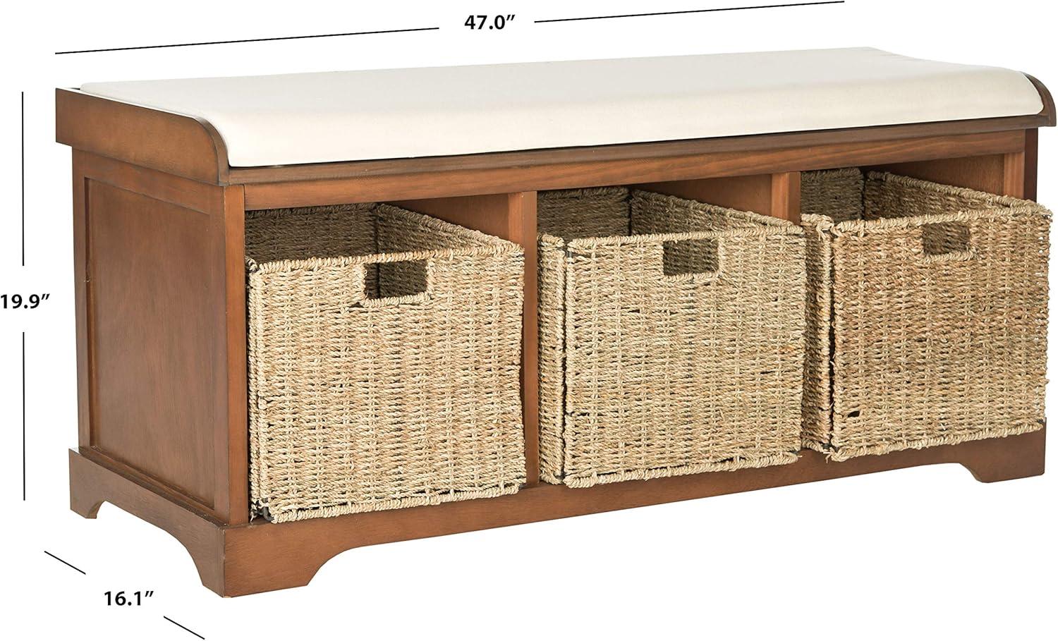 Lonan Wicker Storage Bench  - Safavieh