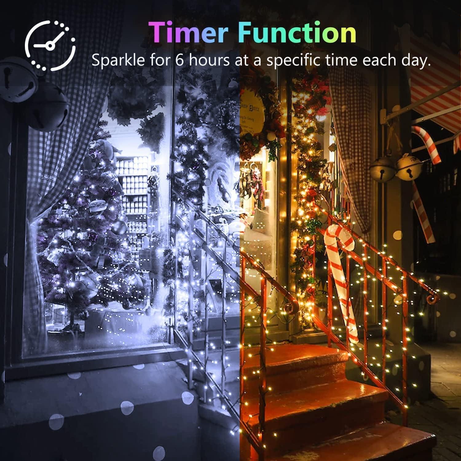 33 ft 100 LED Fairy Lights with Remote Timer, 2 Pack Twinkle String Lights for Bedroom, Party, Christmas Decor, Warm White