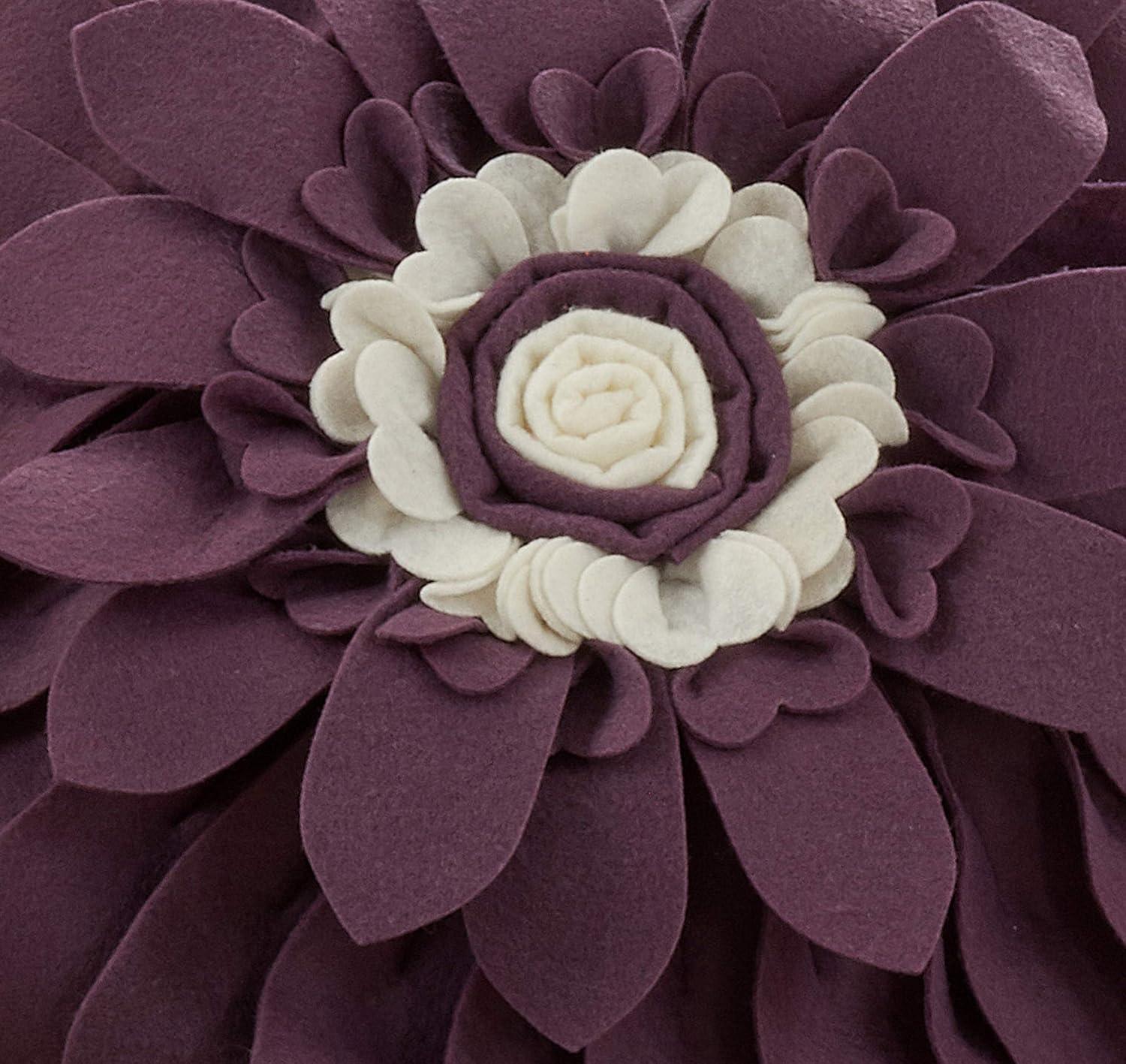 Saro Fleur De Jardin Collection Appliqued Throw Pillow