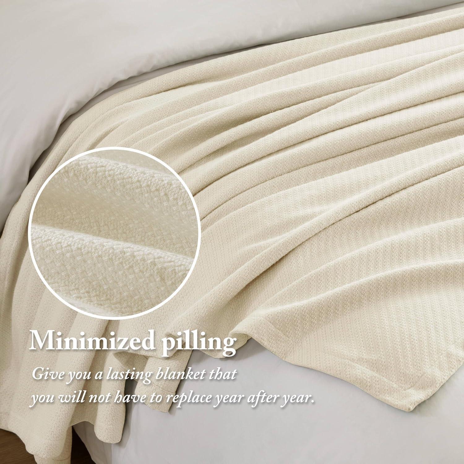 Bed Blanket Liquid Cotton Twin Ivory
