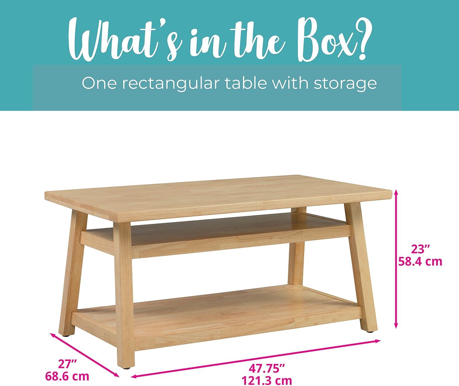 ECR4Kids ECR4Kids Sit n' Stash Rectangular Table, Classroom Storage, Natural