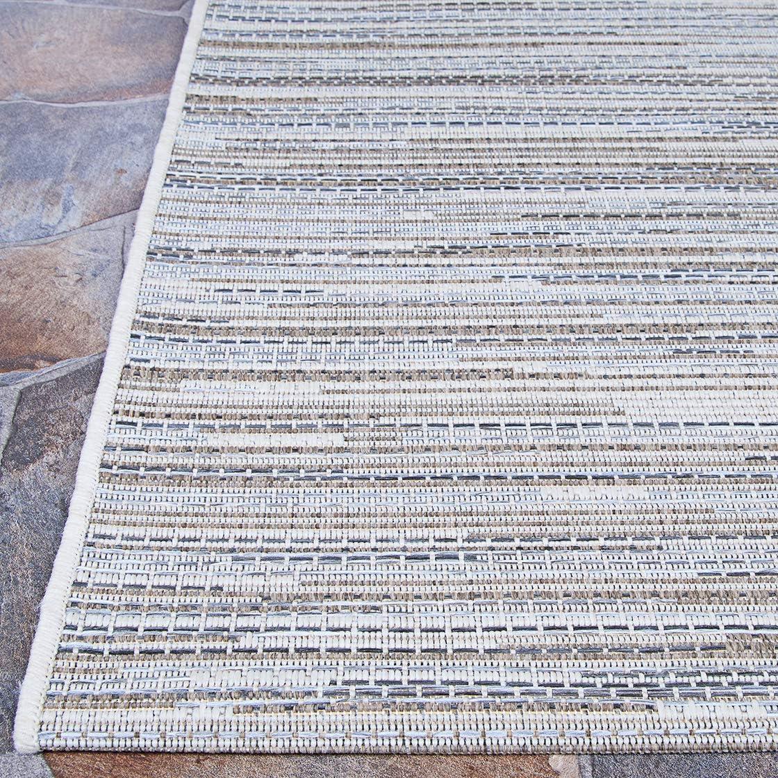 Couristan Monte Carlo Coastal Breeze Indoor/Outdoor Area Rug, 5'3" x 7'6", Taupe-Champagne