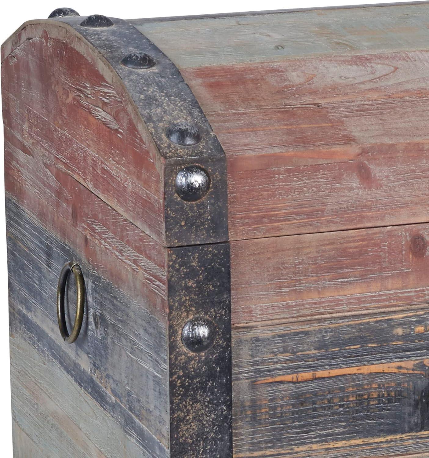 Household Essentials Small Wooden Storage Trunk