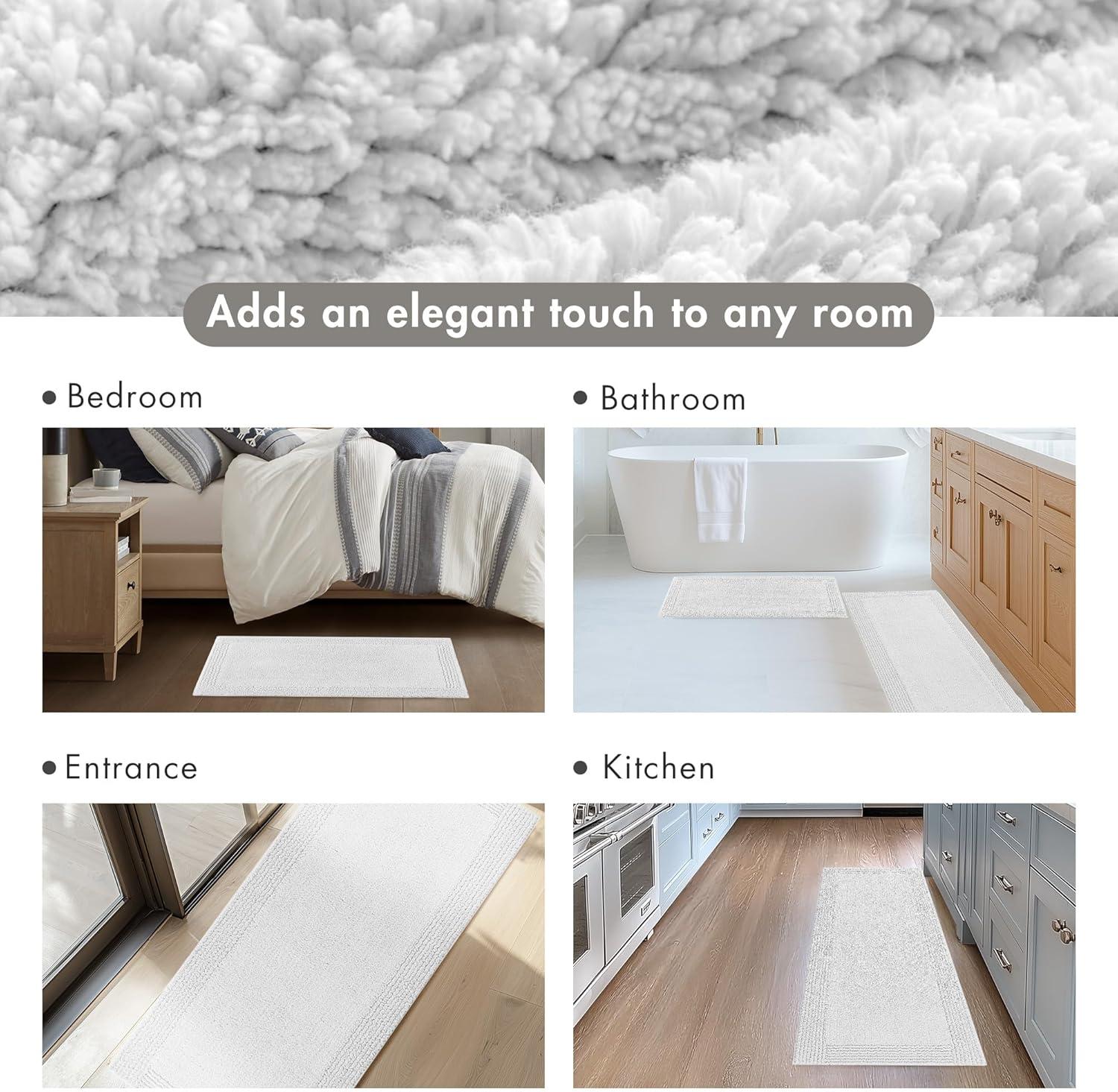 Splendor 100% Cotton Tufted 3000 GSM Reversible Bath Rug