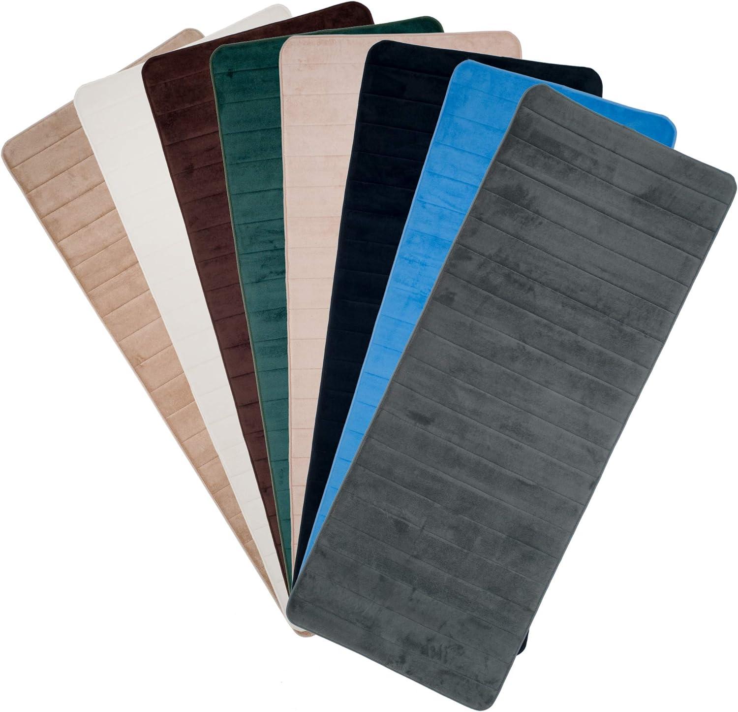 Lavish Home Extra Long Striped Memory Foam Bath Mat