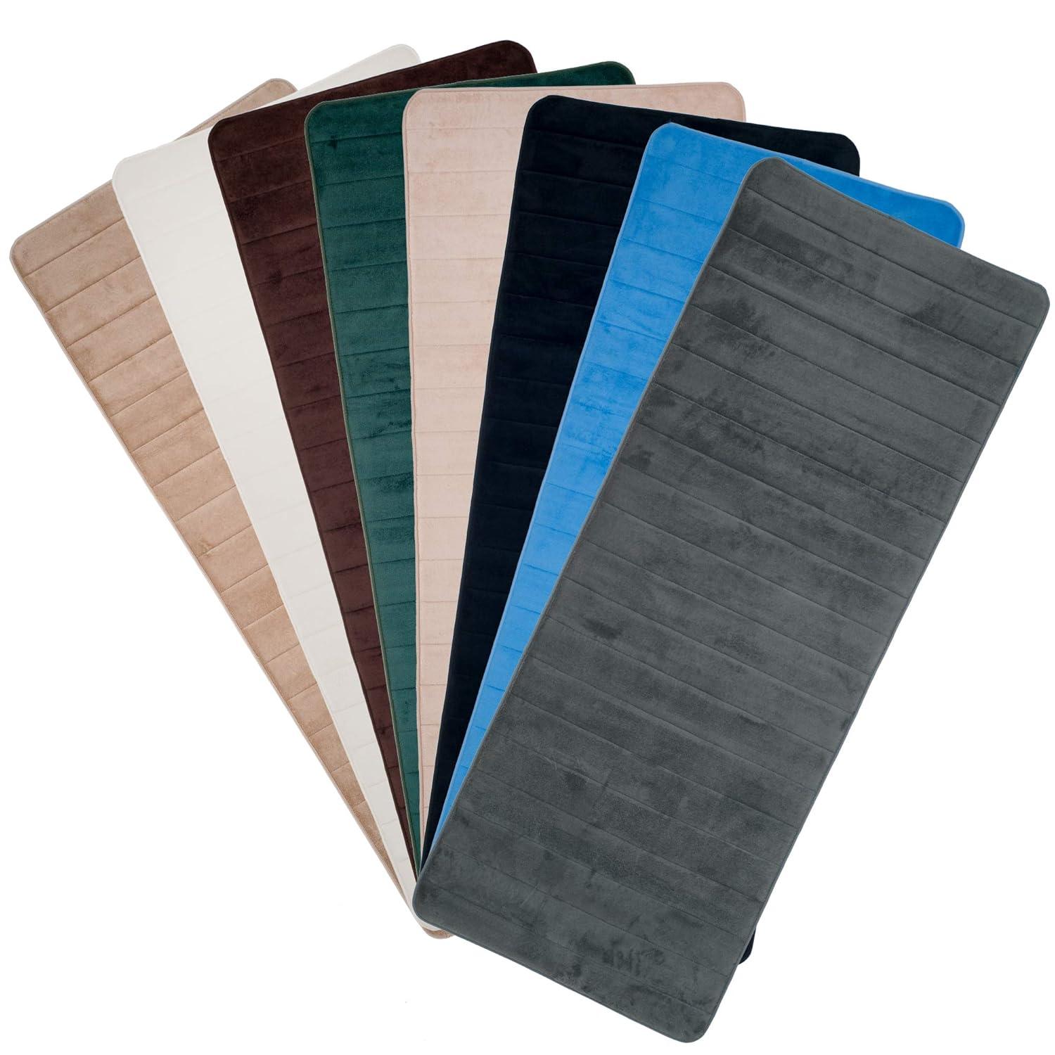 Lavish Home Extra Long Striped Memory Foam Bath Mat