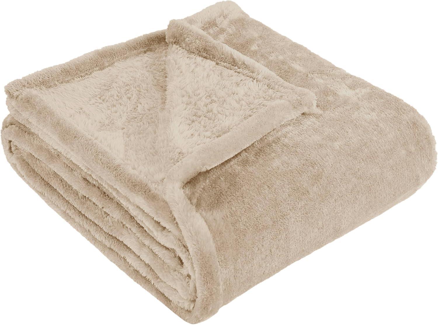 Superior Super Soft Plush Fleece Blanket, Adult/Teen, Throw 50" x 60", Linen