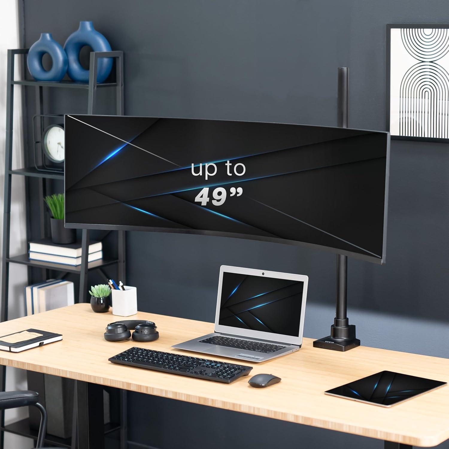 Vivo Single Ultrawide Monitor Extra Tall Desk Mount For Computer Screens To 49" | Wayfair