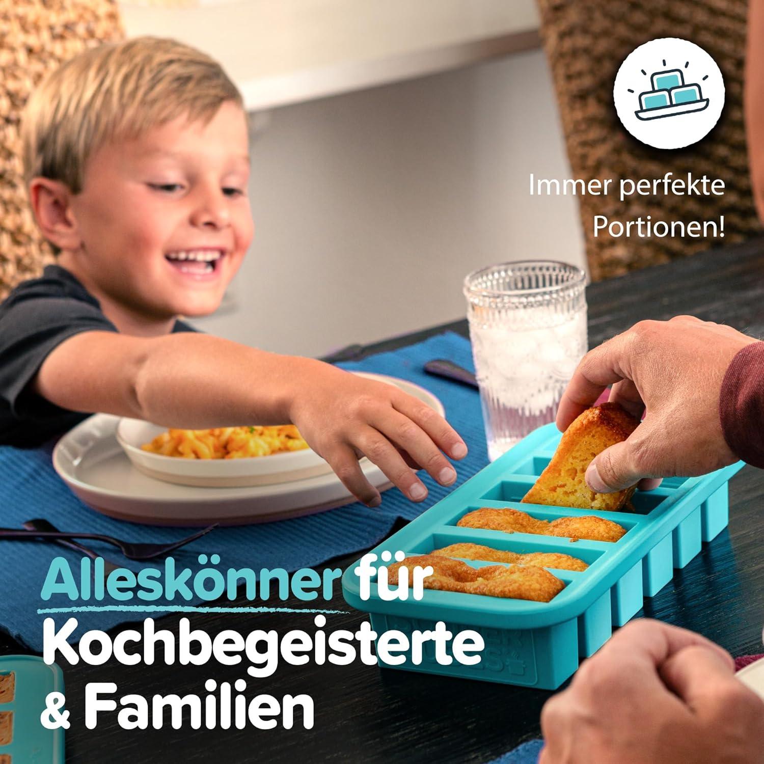 Souper Cubes 4pk Ultimate Food Freezing Tray Set Aqua Blue