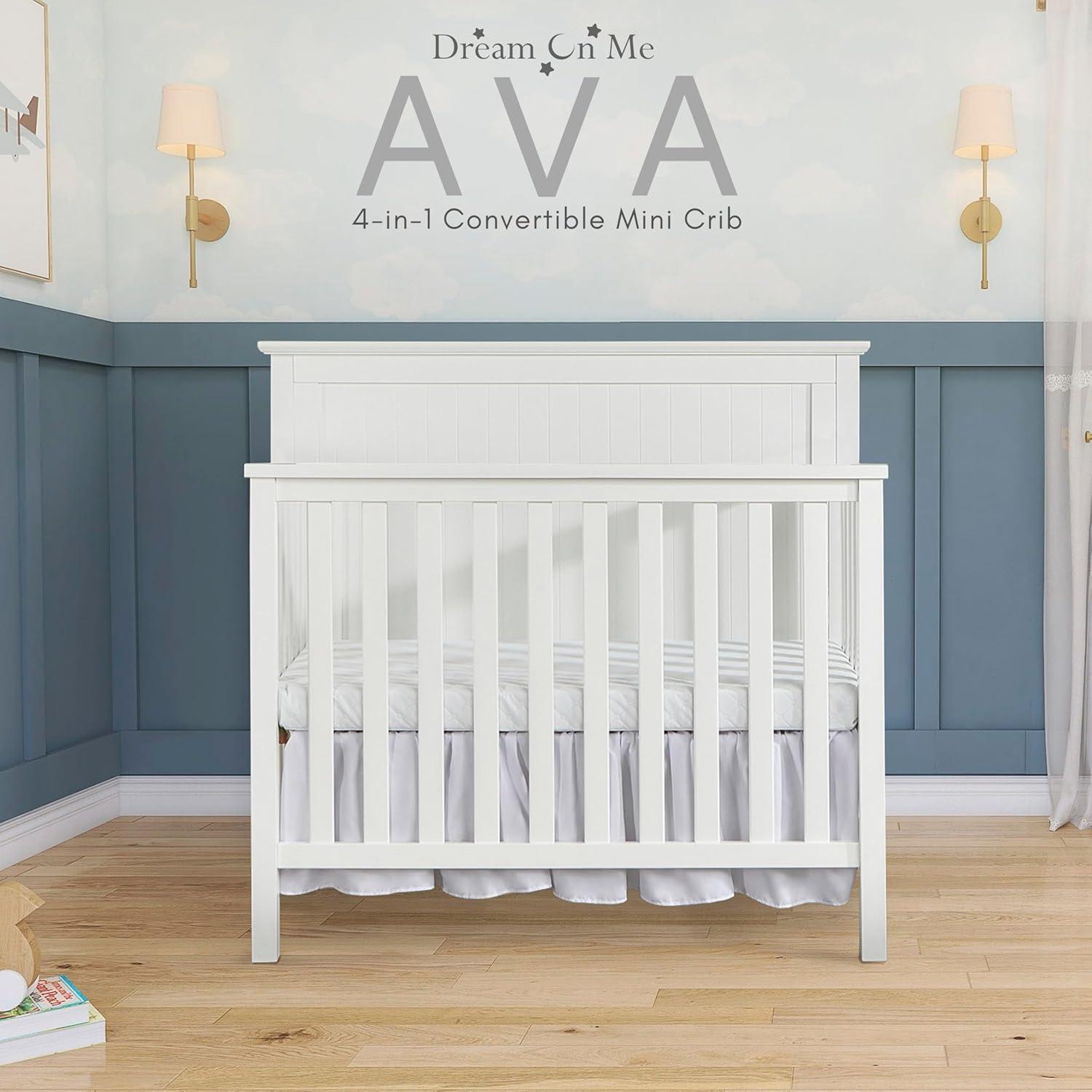 Dream On Me Ava 4-in-1 Convertible Mini Crib