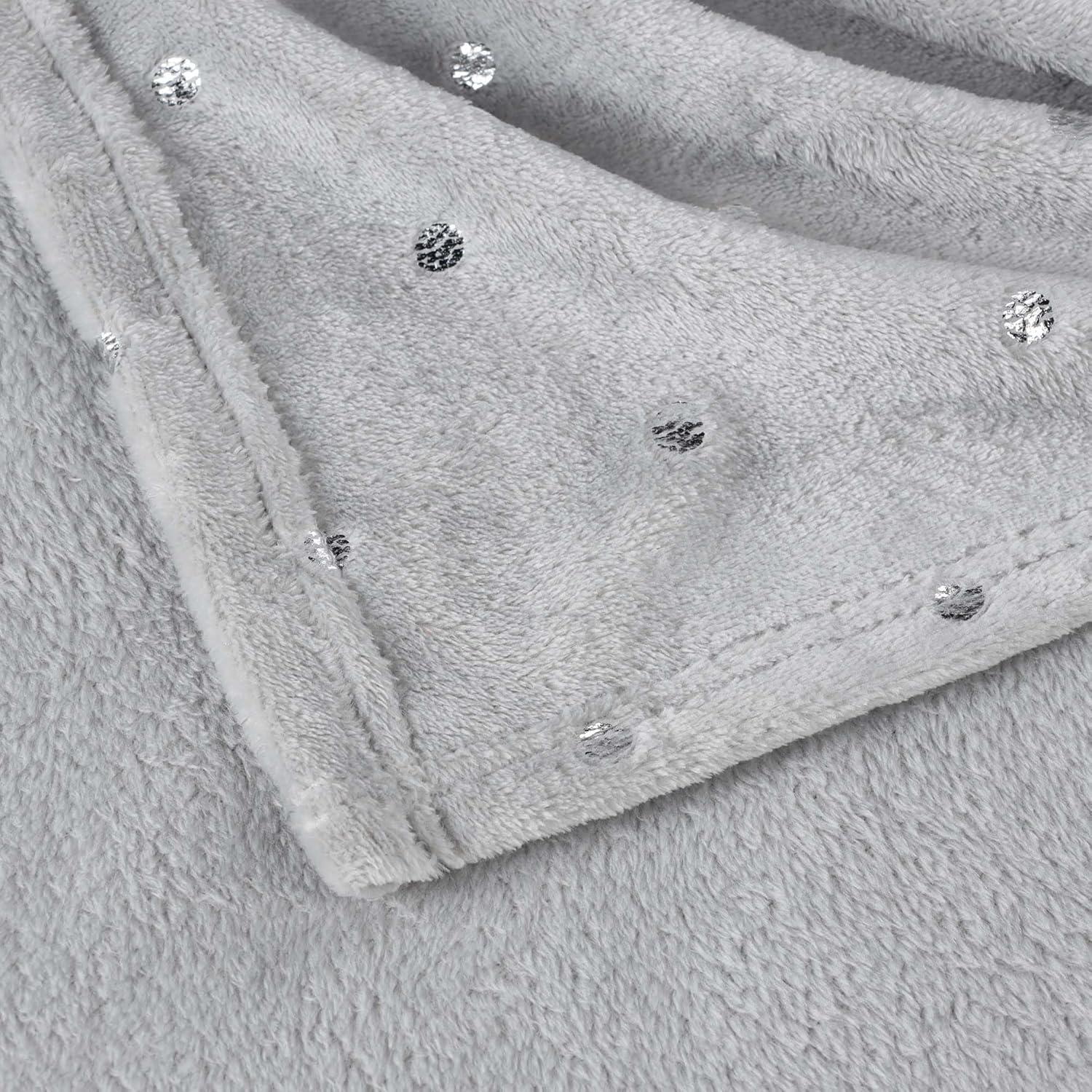 Superior Superior Polka Dots or Solid Fleece Plush Blanket Medium Weight Fluffy Soft Decorative Bedding