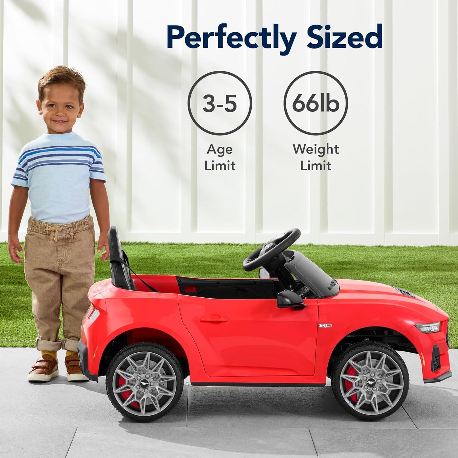 Kids Red 12V Electric Ride-On Car with Remote and LED Lights