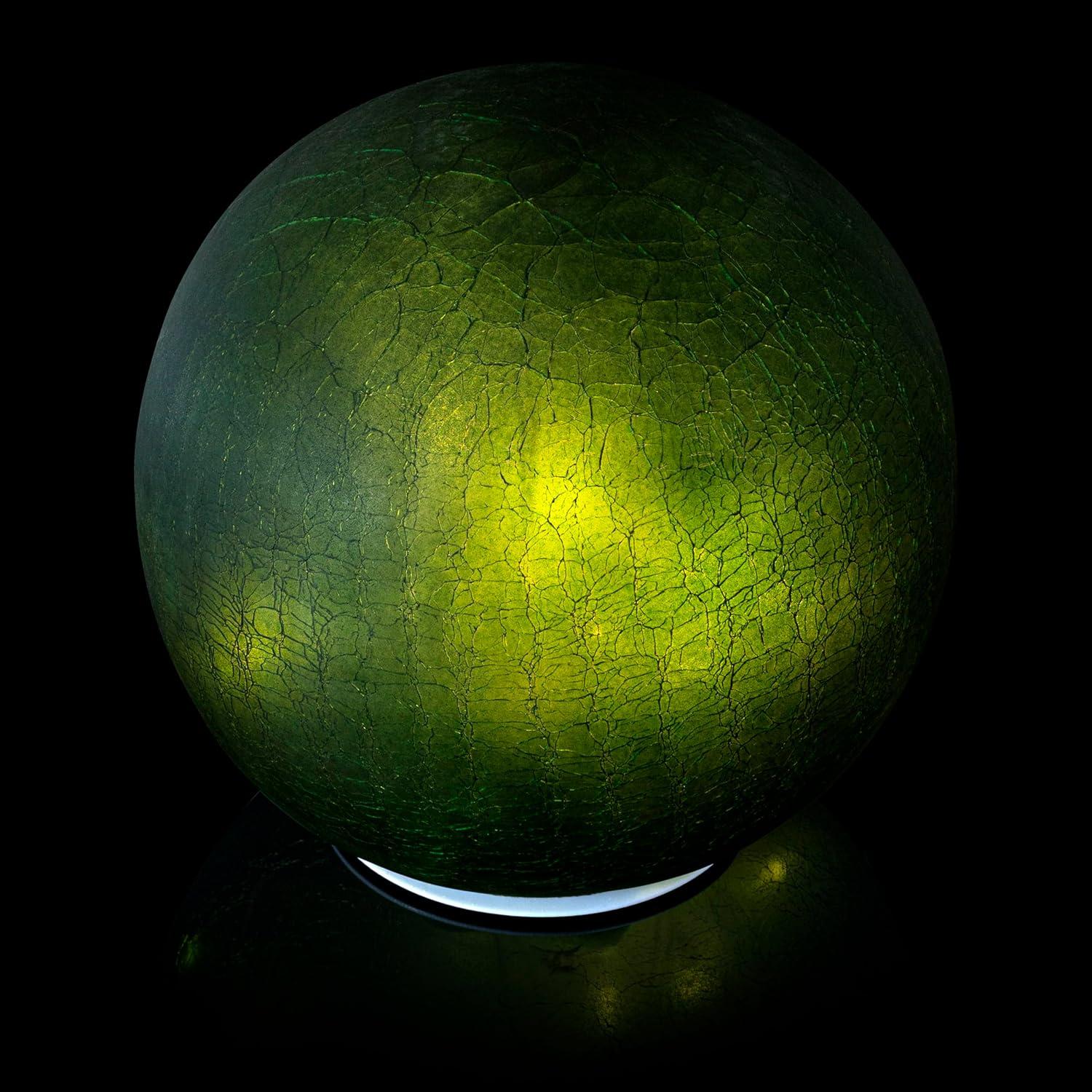 Alpine Corporation 7" Textured Glass Light-Up Gazing Globe, White