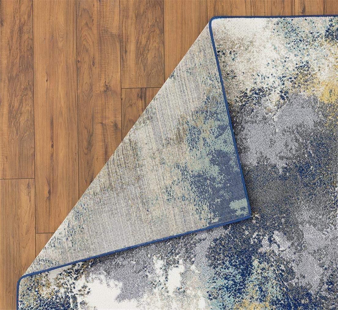 Luxe Weavers Beverly Collection Modern Abstract Blue Area Rug.