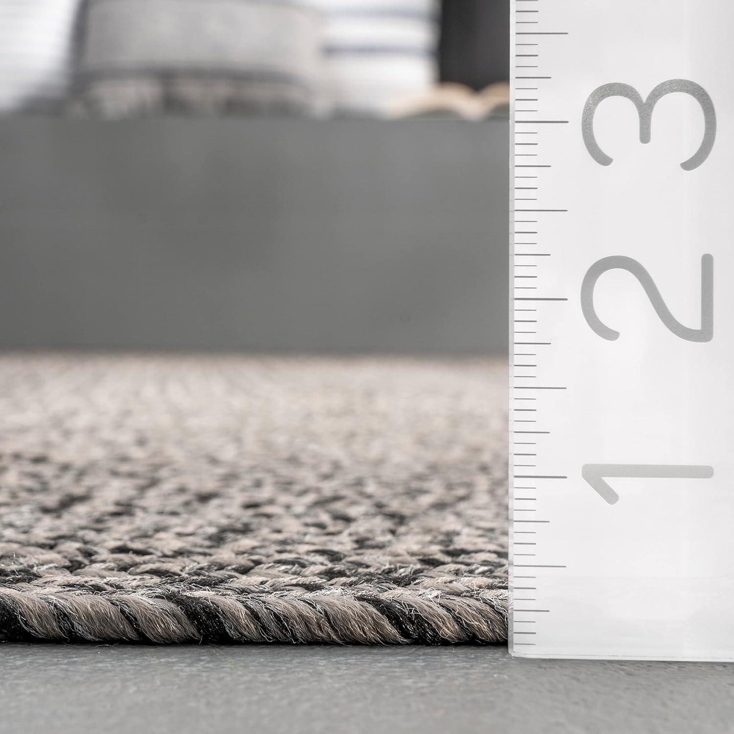 Charcoal Braided Synthetic 5x8 Indoor/Outdoor Area Rug