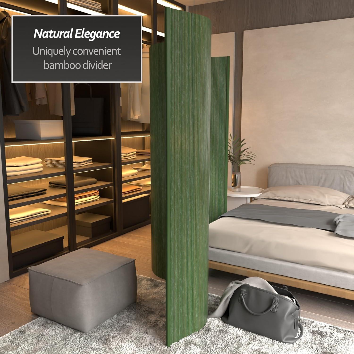 6 ft. Tall Bamboo Wave Screen - Distressed Green