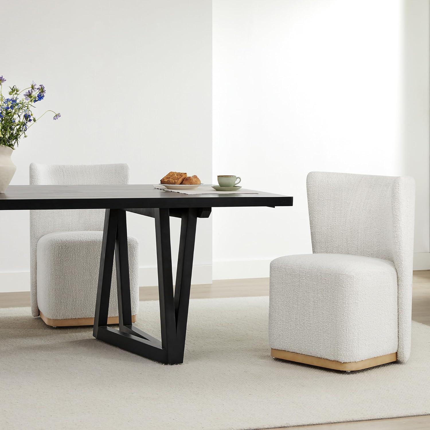 Geelt Upholstered Dining Chairs with Casters