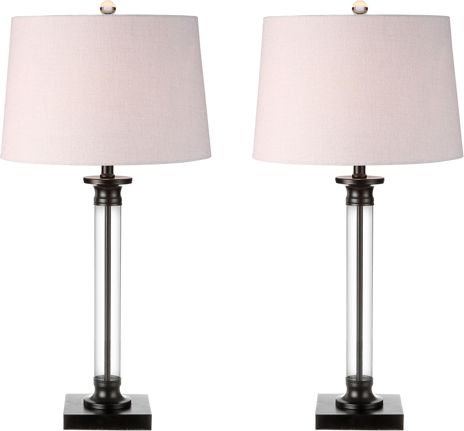 Mason 30" Black and Clear Glass LED Table Lamp Set